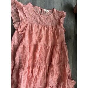 Entro Boutique Women’s Medium Pink Dress Ruffle Sleeves Babydoll Casual